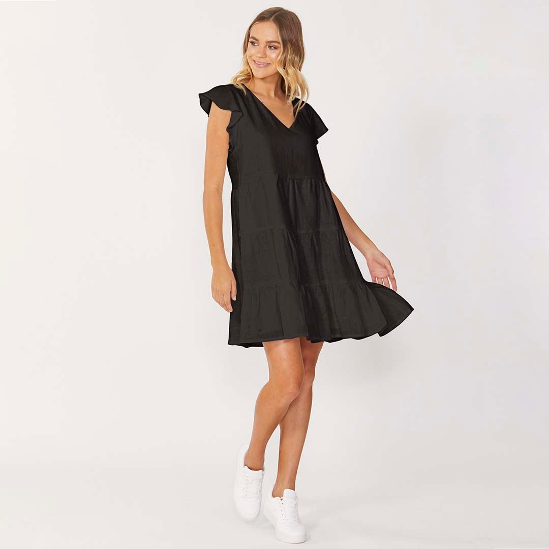 black mini dress sexy Catalina Shimmering Glitter Dotted Black Size:Custom Size Colour Filter|Black