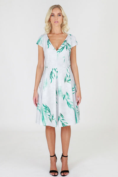 3RD Love August’s Breeze Print Dress in Soft Grey - Hey Sara