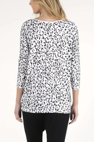 Betty Basics Atlanta 3/4 Sleeve Top in Dalmation Print - Hey Sara