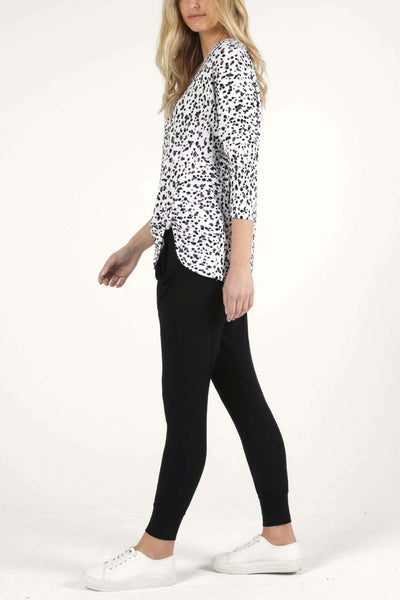 Betty Basics Atlanta 3/4 Sleeve Top in Dalmation Print - Hey Sara
