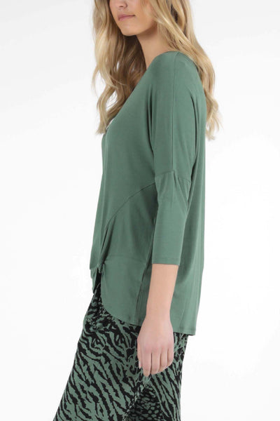 Betty Basics Atlanta 3/4 Sleeve Top in Sage - Hey Sara