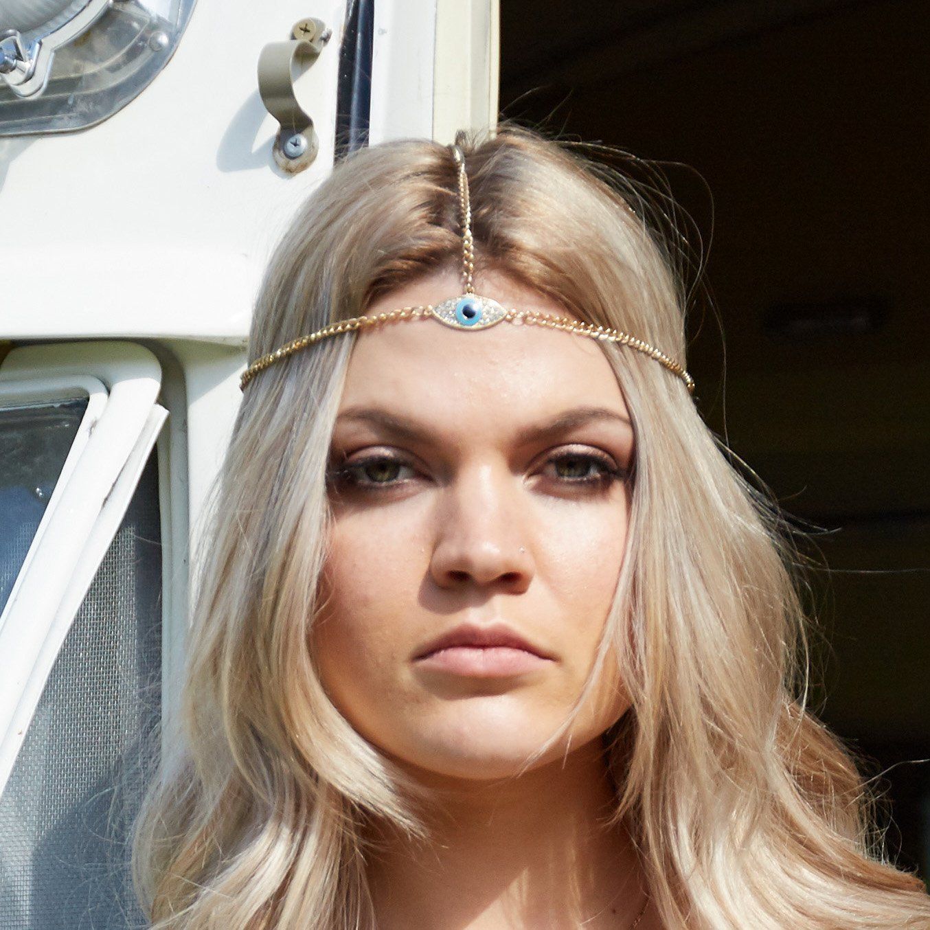 Angels Whisper Eagle Eye Hair Headband in Gold - Hey Sara