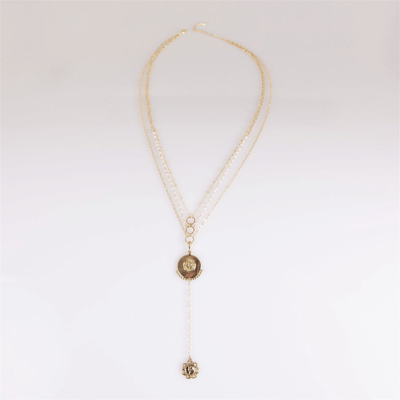 Angels Whisper Letitia Pearl Long Necklace in Gold - Hey Sara