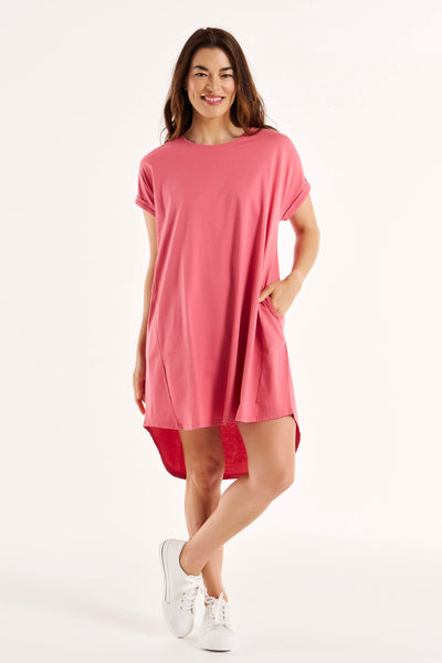 Betty Basics Maxine T-Shirt Dress in Dusty Rose