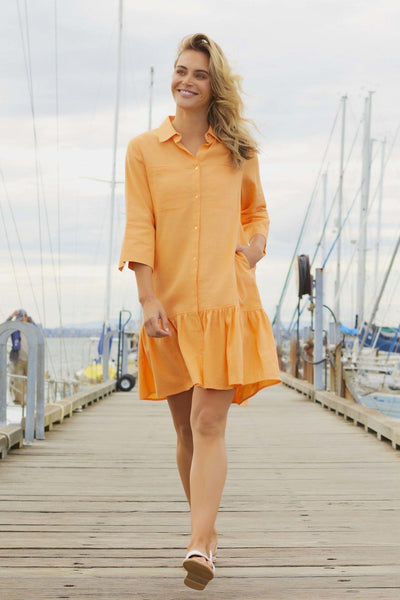 Betty Basics Adrienne Dress in Mango - Hey Sara