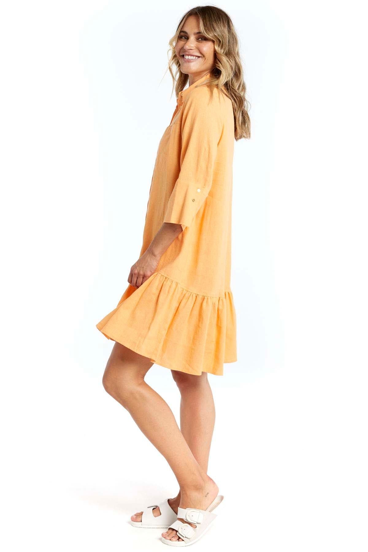 Betty Basics Adrienne Dress in Mango - Hey Sara