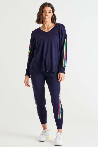 Betty Basics Aida Knit Pant in Blue Rainbow - Hey Sara