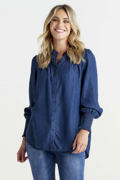 Betty Basics Alice Blouse in Blue Haze - Hey Sara