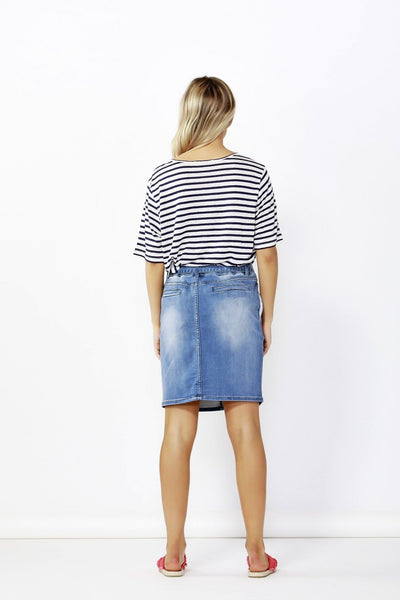Betty Basics Archer Stretch Denim Skirt in Dark Indigo - Hey Sara