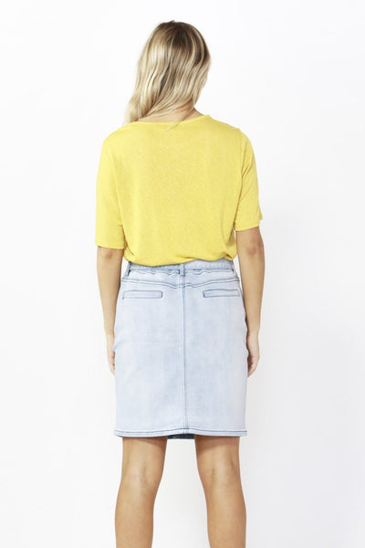 Betty Basics Archer Stretch Denim Skirt in Sky Blue - Hey Sara