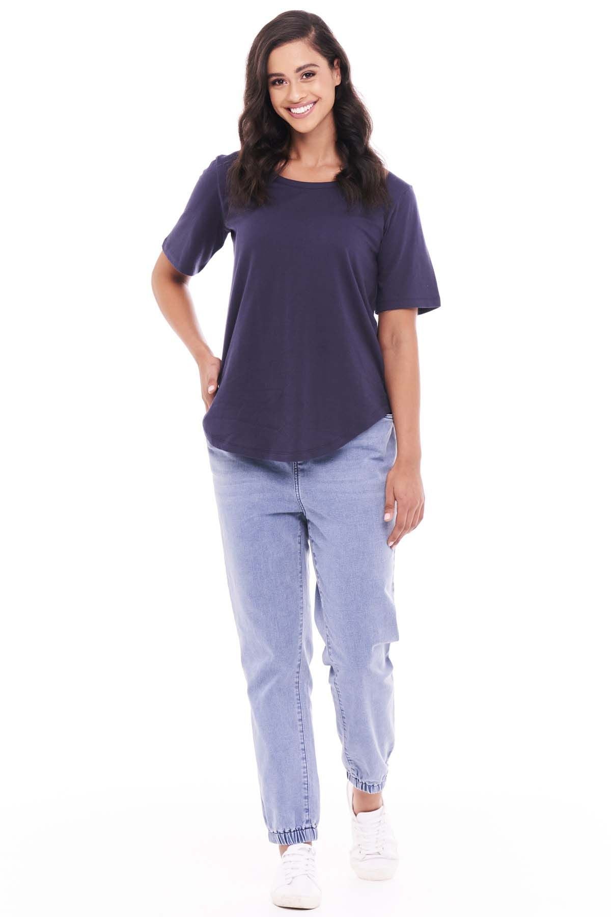 Betty Basics Ariana Tee in Navy - Hey Sara