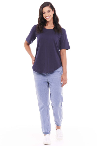 Betty Basics Ariana Tee in Navy - Hey Sara