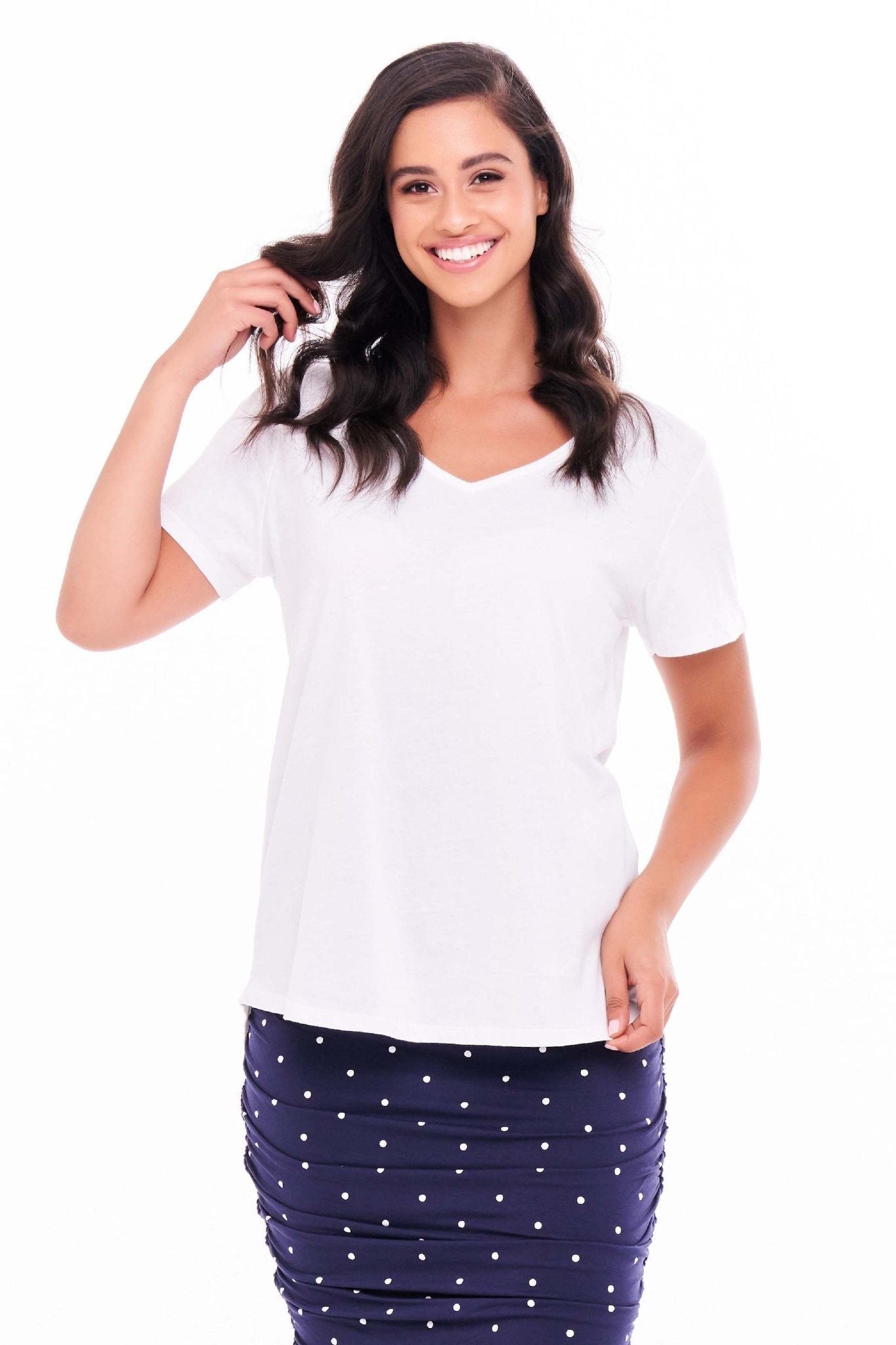 Betty Basics Ava Tee in White - Hey Sara