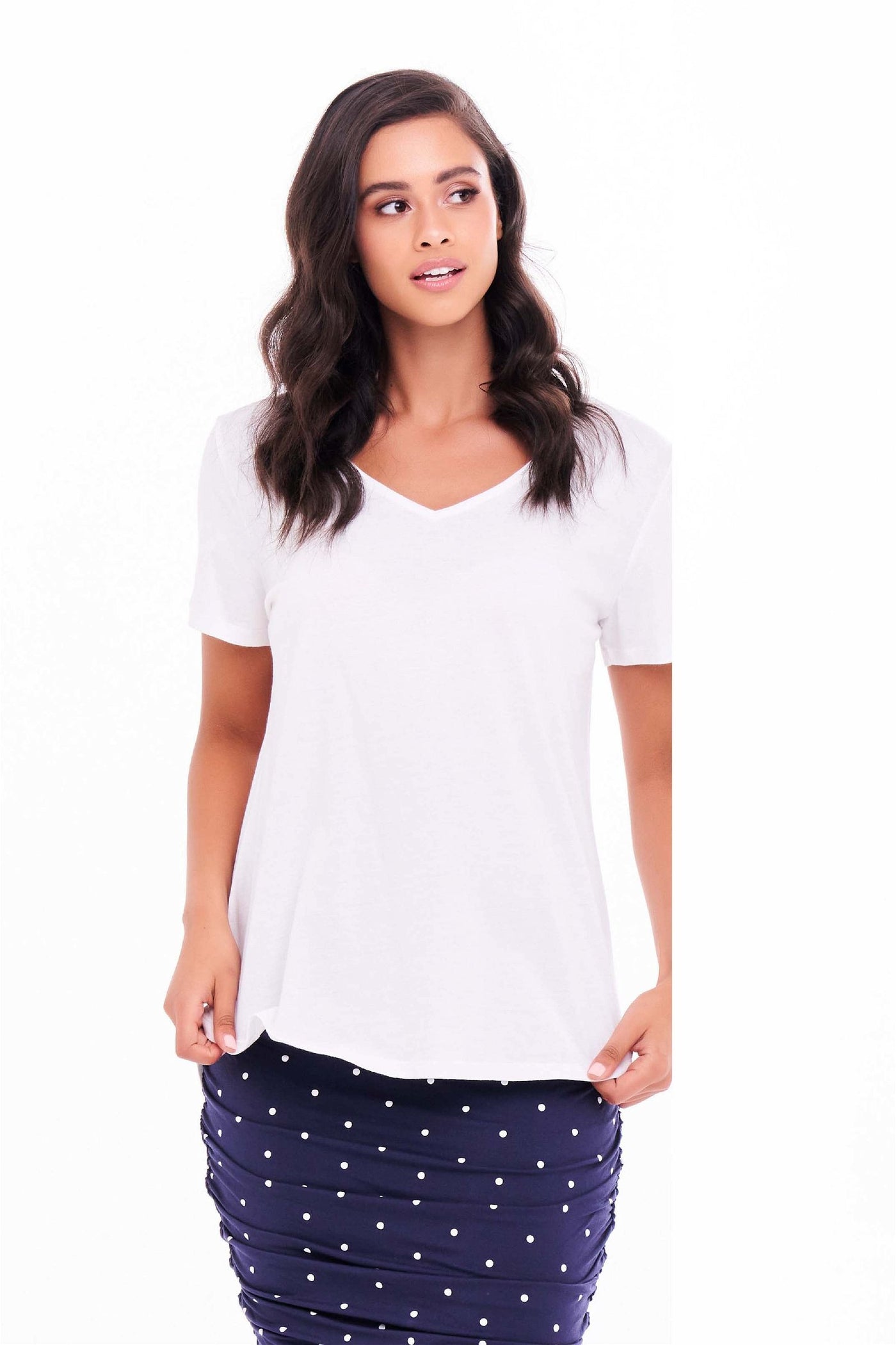 Betty Basics Ava Tee in White - Hey Sara