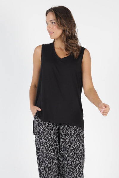 Betty Basics Barbados Tank in Black - Hey Sara
