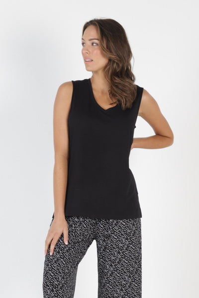 Betty Basics Barbados Tank in Black - Hey Sara