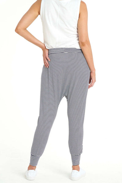 Betty Basics Barcelona Pants in Navy White Stripe - Hey Sara
