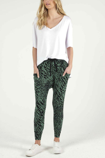 Betty Basics Barcelona Pants in Sage Instinct Print - Hey Sara