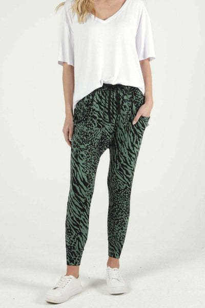 Betty Basics Barcelona Pants in Sage Instinct Print - Hey Sara