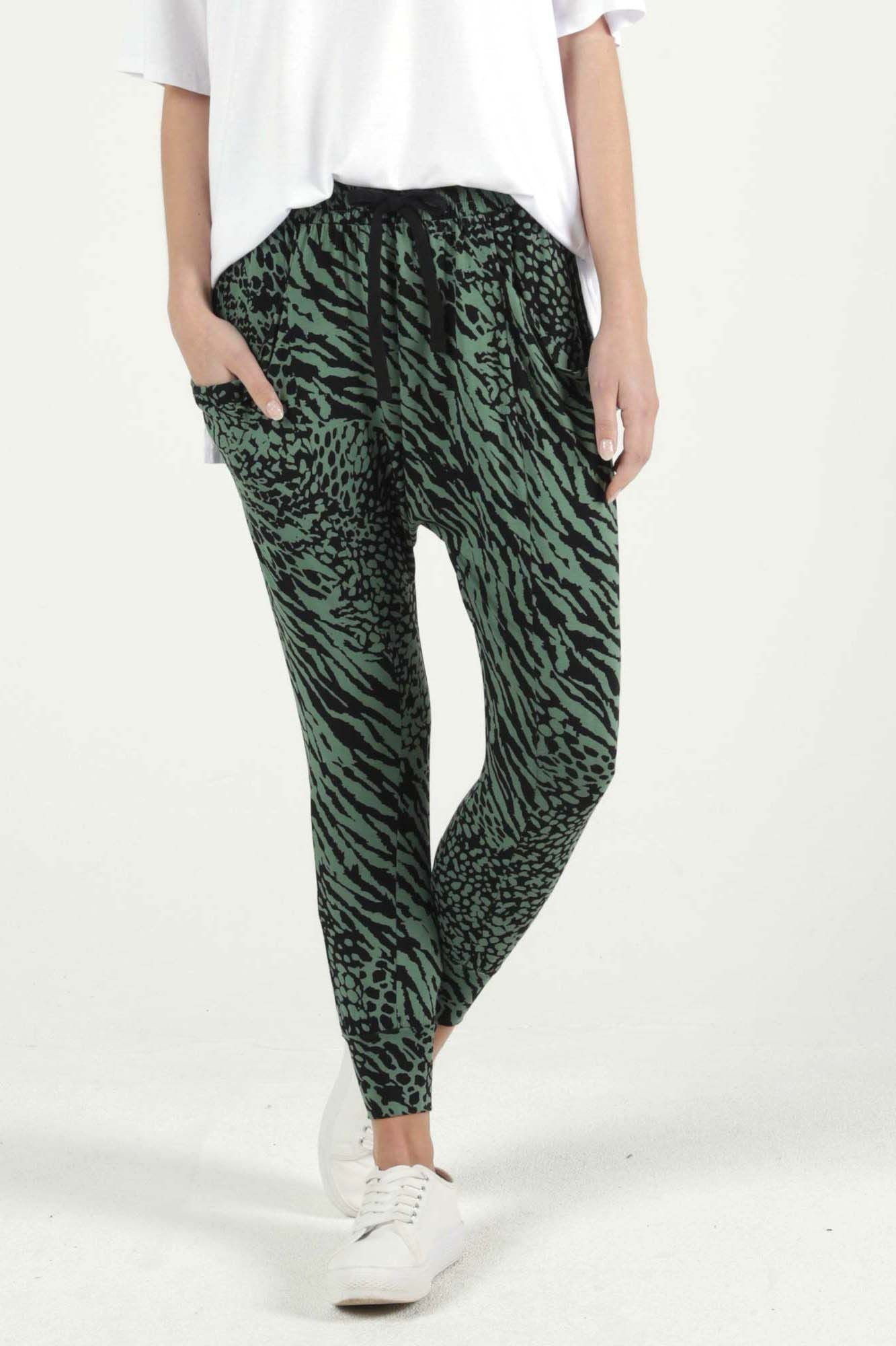 Betty Basics Barcelona Pants in Sage Instinct Print - Hey Sara