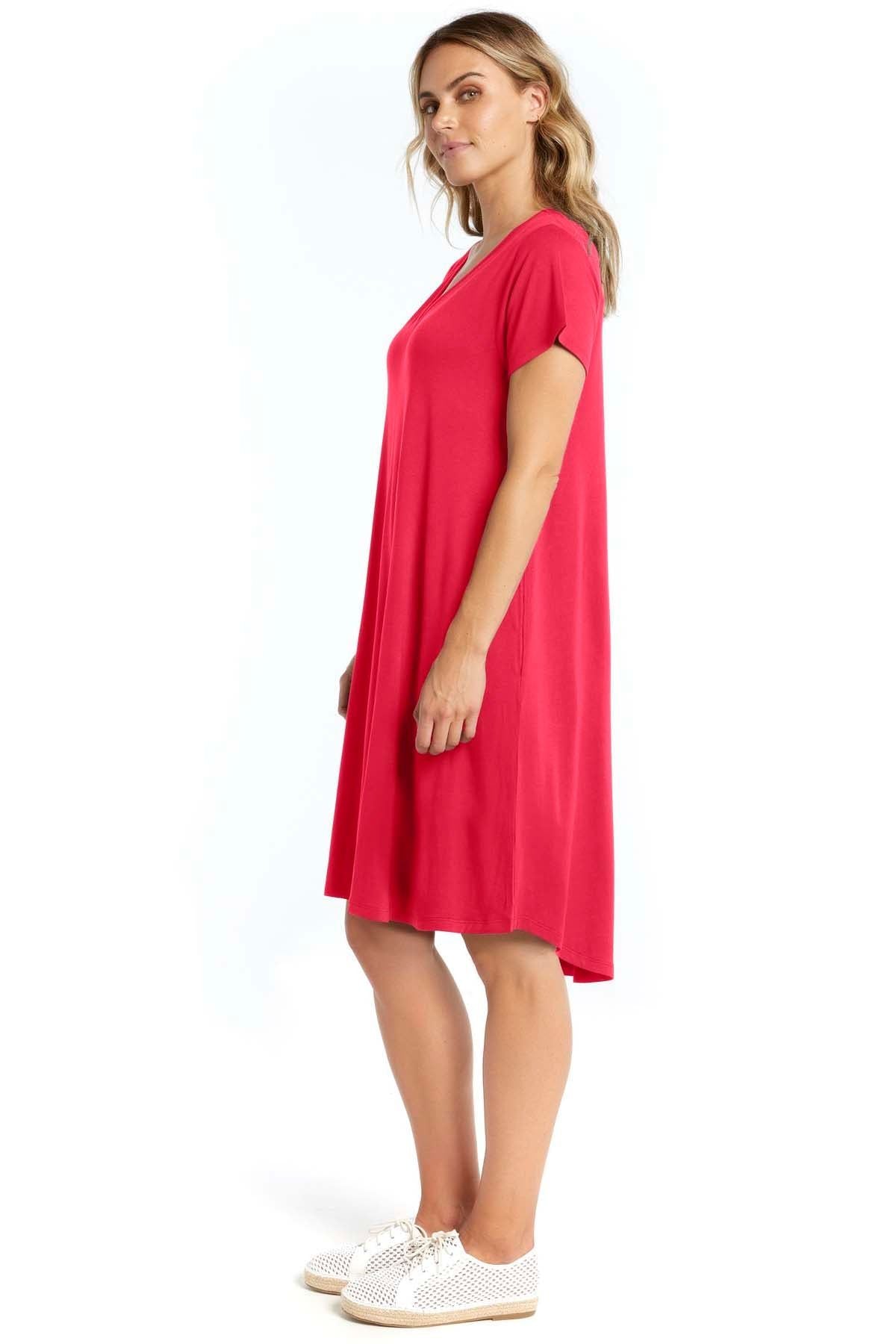 Betty Basics Brooke Mini Dress in Rose Red - Hey Sara