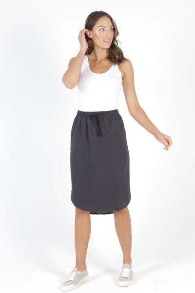 Betty Basics Carson Linen Skirt in Indi Grey - Hey Sara
