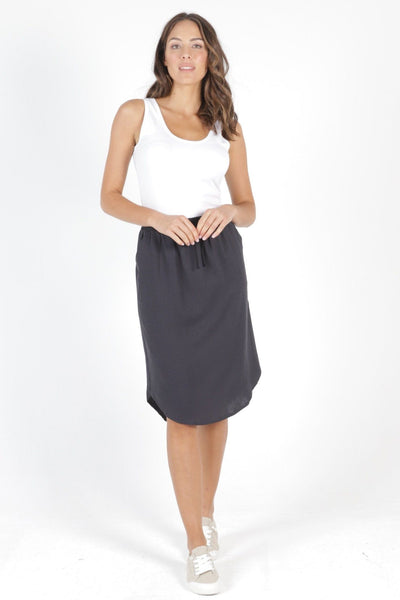 Betty Basics Carson Linen Skirt in Indi Grey - Hey Sara