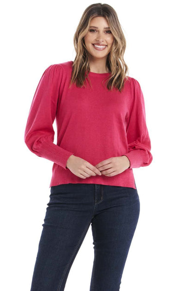 Betty Basics Charlotte Knit Jumper in Pink Poppy - Hey Sara