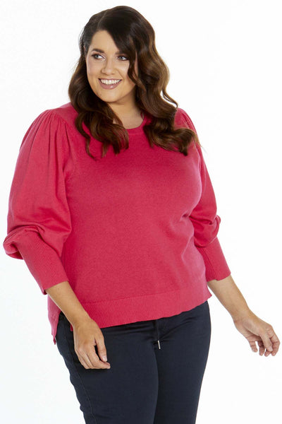 Betty Basics Charlotte Knit Jumper in Pink Poppy - Hey Sara