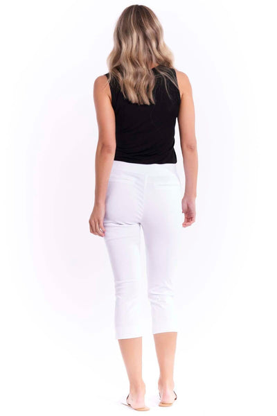 Betty Basics Crop Bengaline Pant in White - Hey Sara