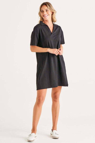 Betty Basics Deana Polo Dress in Black - Hey Sara