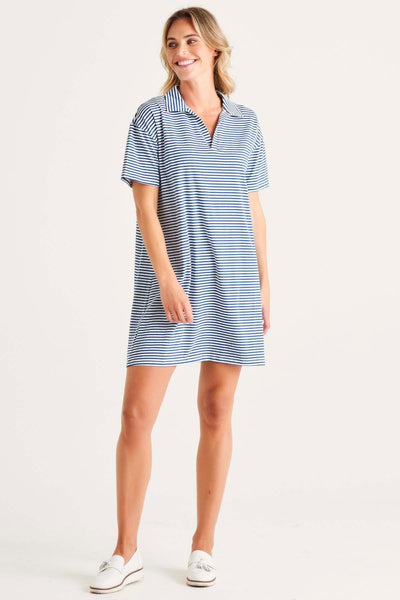 Betty Basics Deana Polo Dress in Persian Stripe - Hey Sara