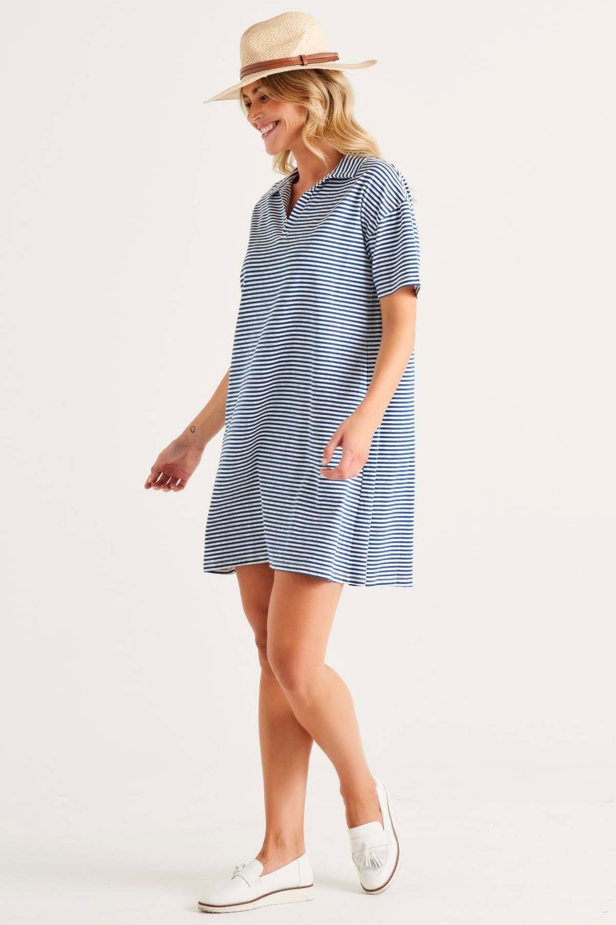 Betty Basics Deana Polo Dress in Persian Stripe - Hey Sara