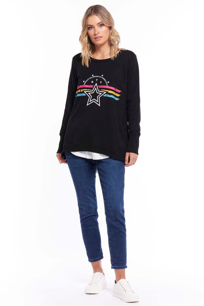 Betty Basics Dolly Sweater in Black Star - Hey Sara