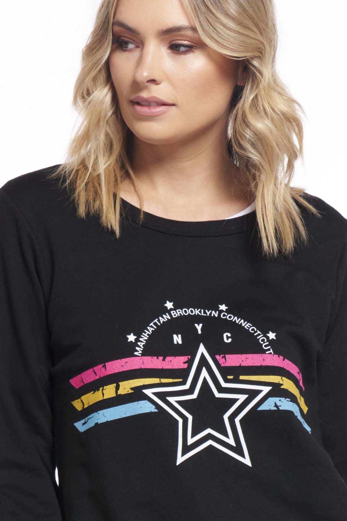 Betty Basics Dolly Sweater in Black Star - Hey Sara
