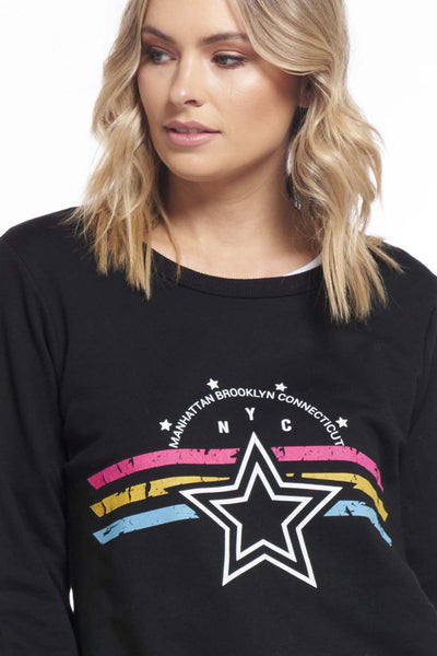 Betty Basics Dolly Sweater in Black Star - Hey Sara