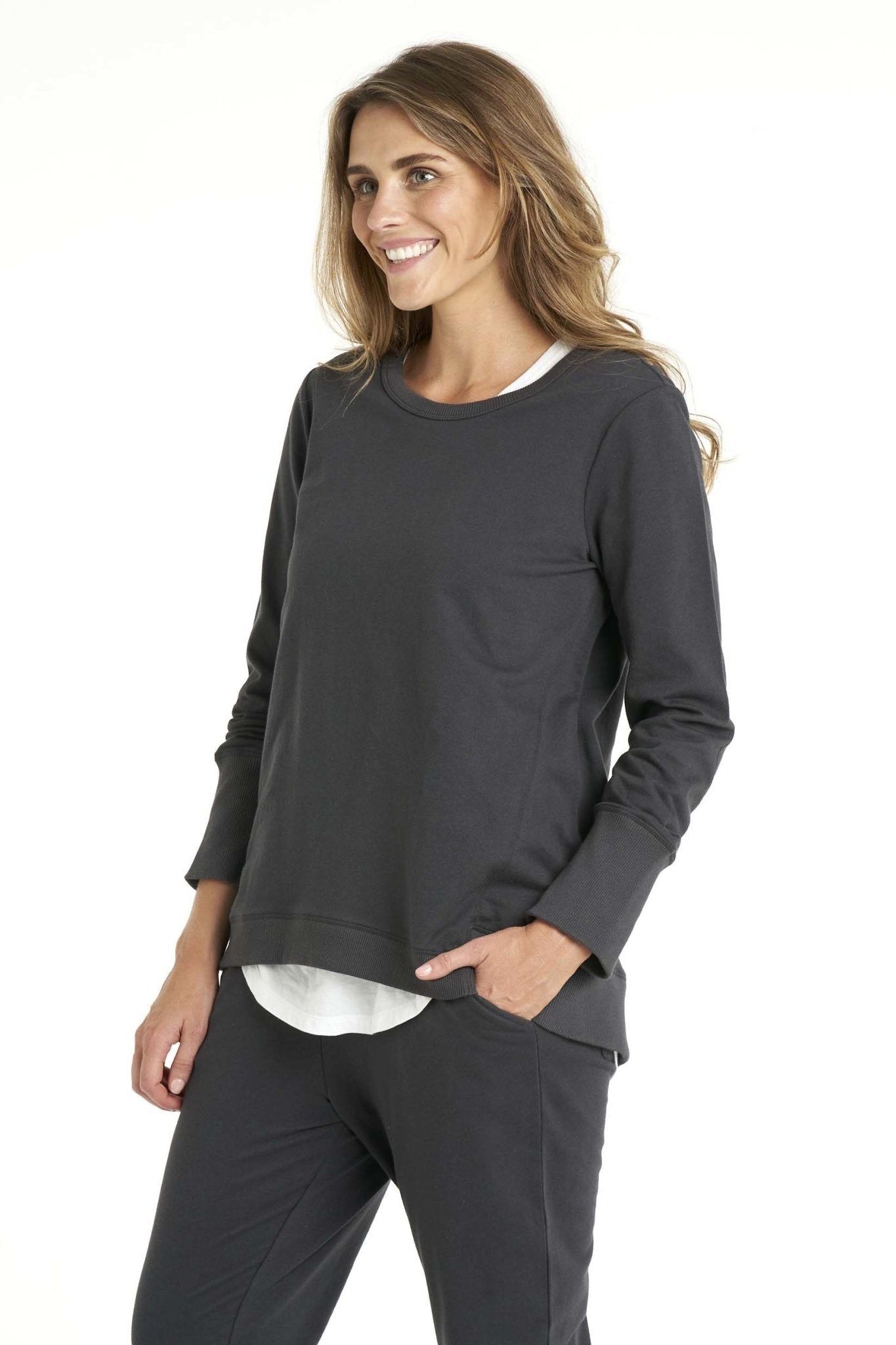 Betty Basics Dolly Sweater in Gunmetal - Hey Sara