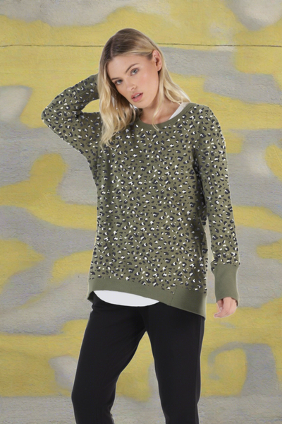 Betty Basics Dolly Sweater in Puma Print - Hey Sara