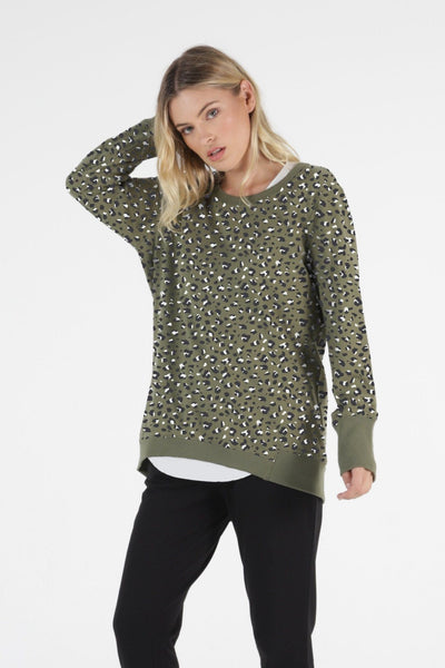 Betty Basics Dolly Sweater in Puma Print - Hey Sara