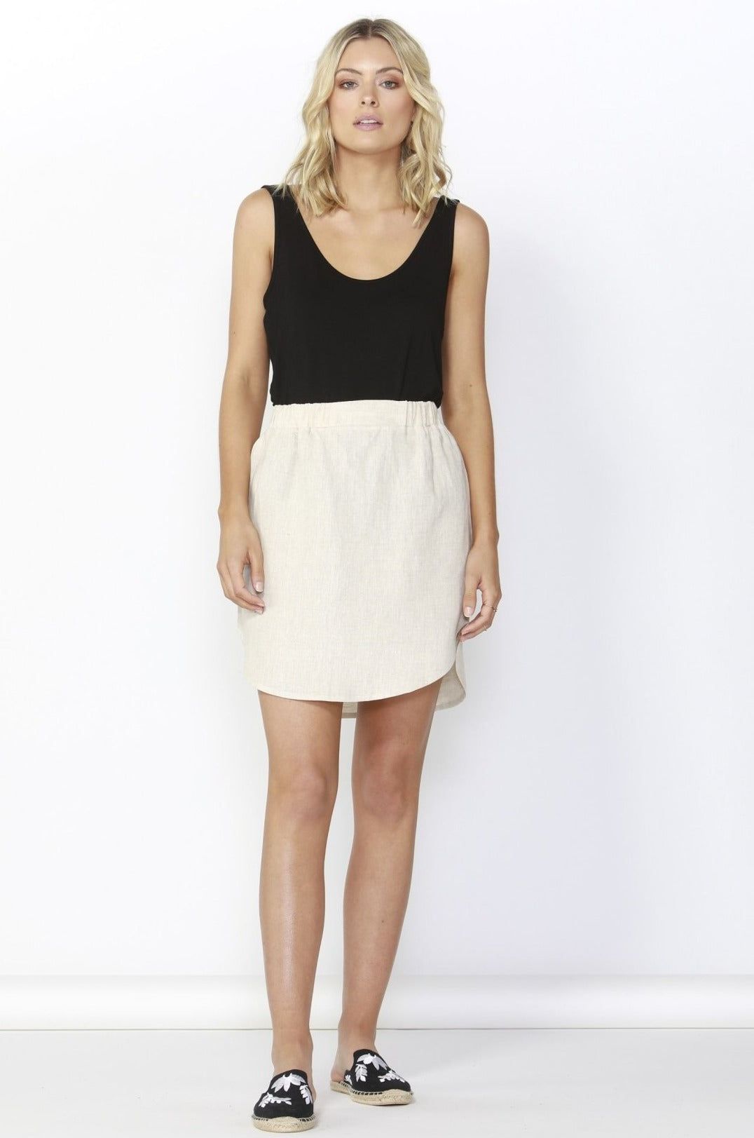 Betty Basics Duke Linen Skirt in Natural - Hey Sara