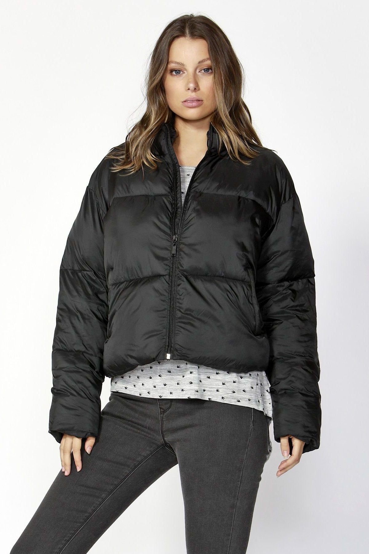 Betty Basics Dylan Cropped Puffer Jacket in Black - Hey Sara
