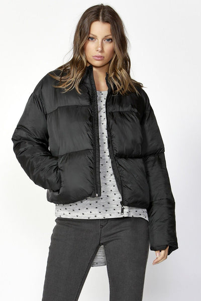 Betty Basics Dylan Cropped Puffer Jacket in Black - Hey Sara