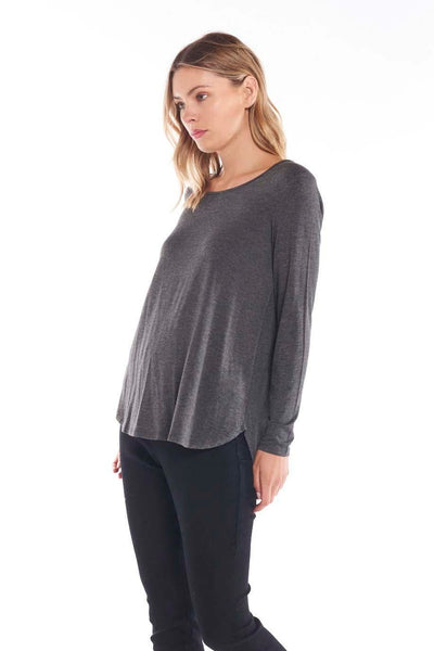 Betty Basics Evanna Top in Charcoal Marle - Hey Sara