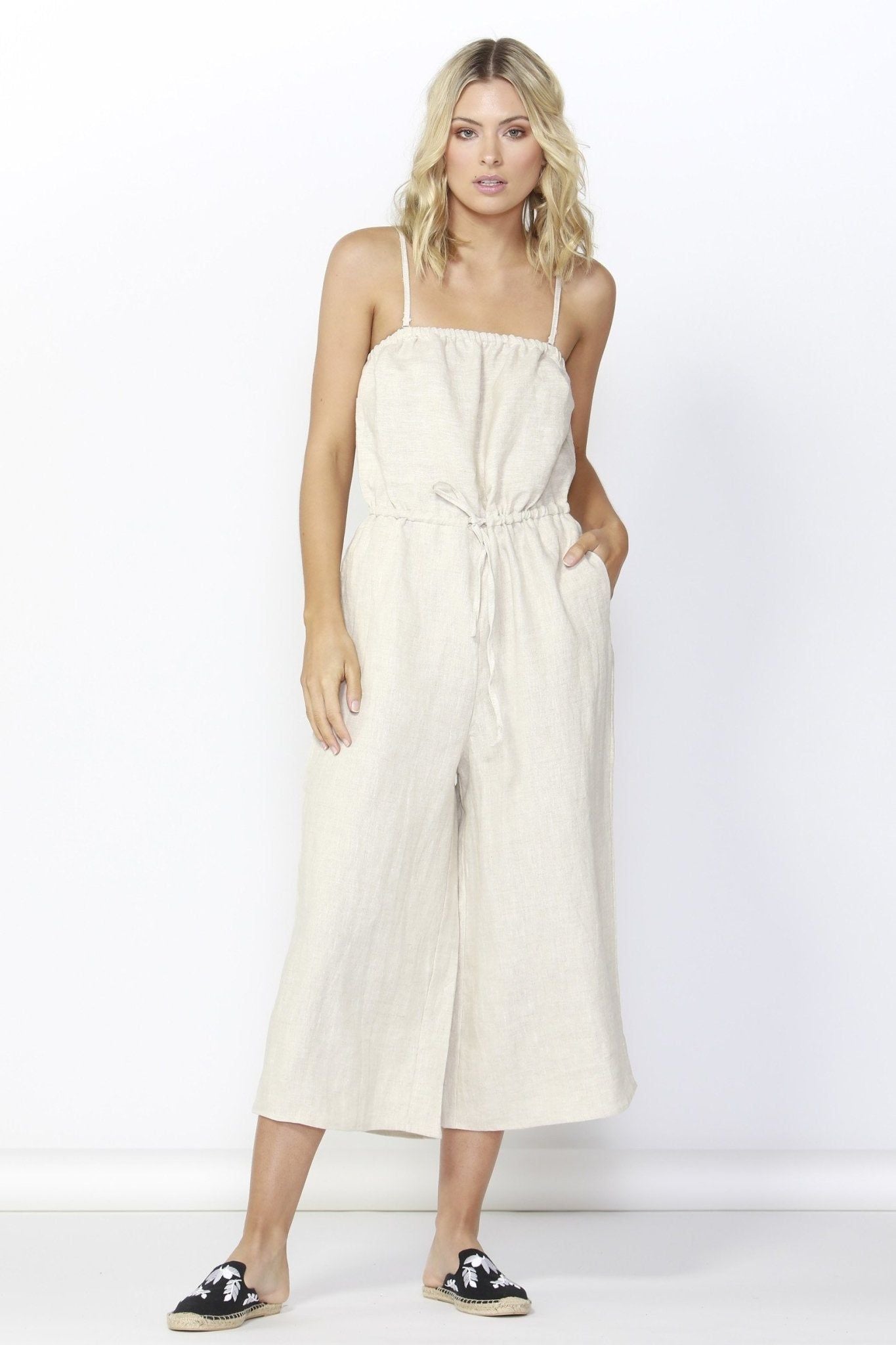 Betty Basics Finn Linen Jumpsuit in Natural - Hey Sara