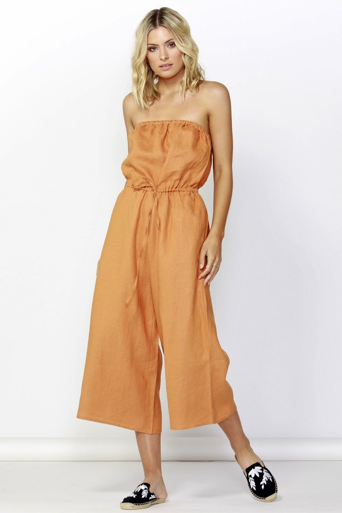 Betty Basics Finn Linen Jumpsuit in Rust - Hey Sara