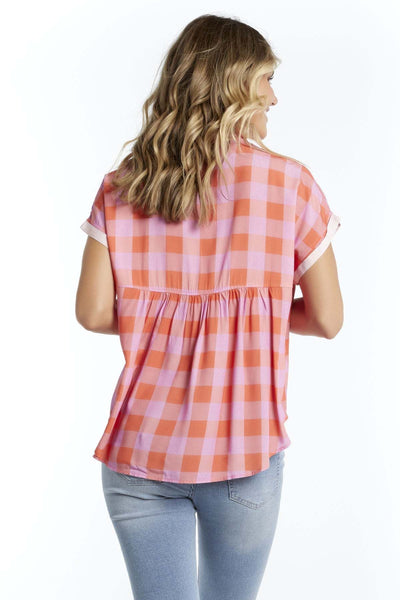 Betty Basics Fiona Shirt in Red Check - Hey Sara