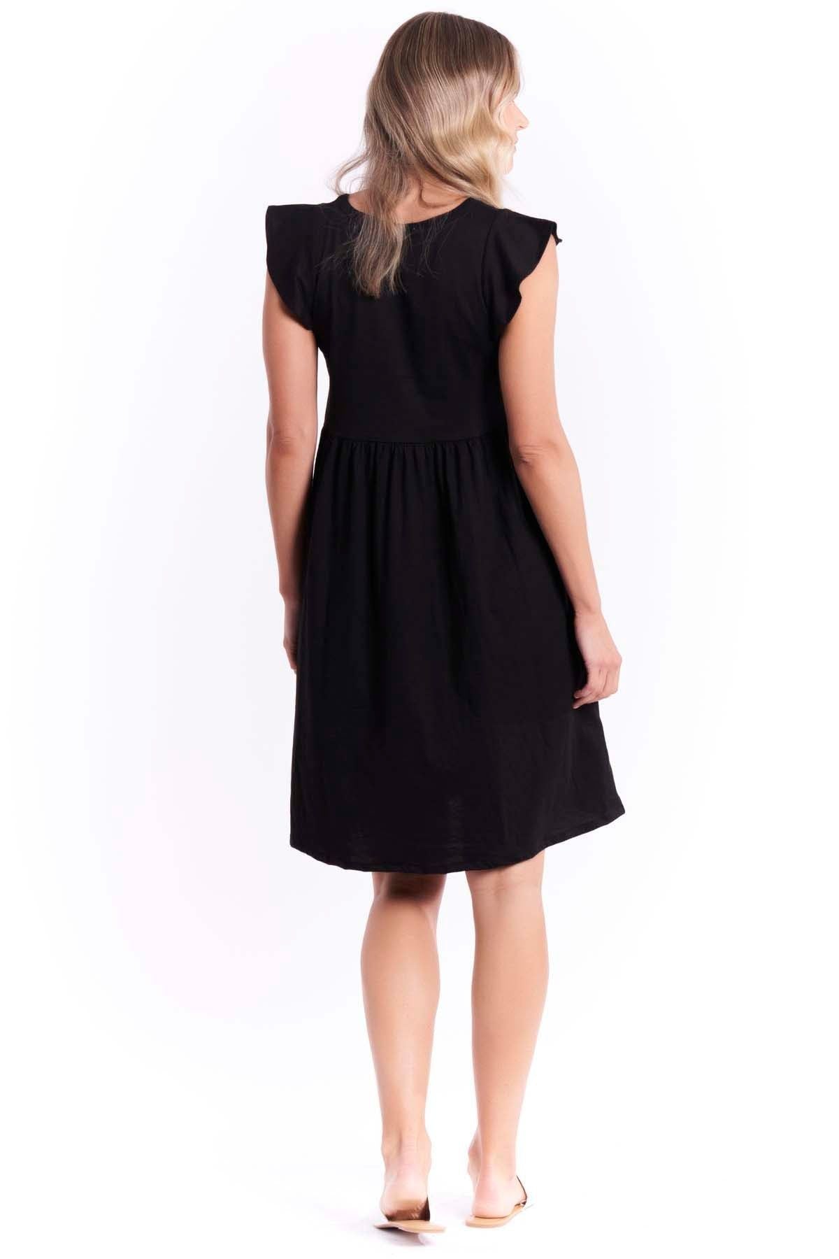 Betty Basics Frill Midi Dress in Black - Hey Sara