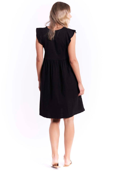Betty Basics Frill Midi Dress in Black - Hey Sara