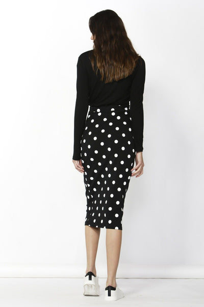 Betty Basics Gigi Skirt in Black with White Polka Dot - Hey Sara