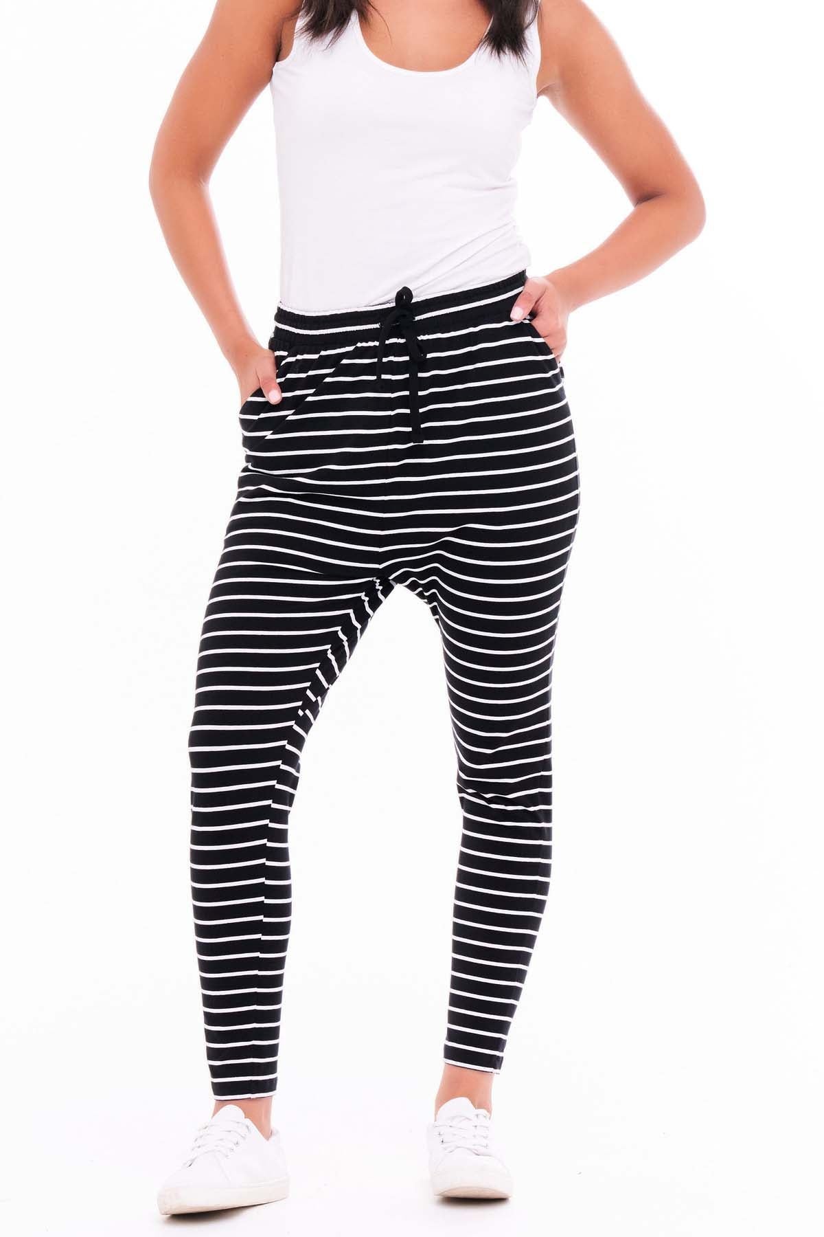 Betty Basics Jade Pant in Black with White Stripe - Hey Sara